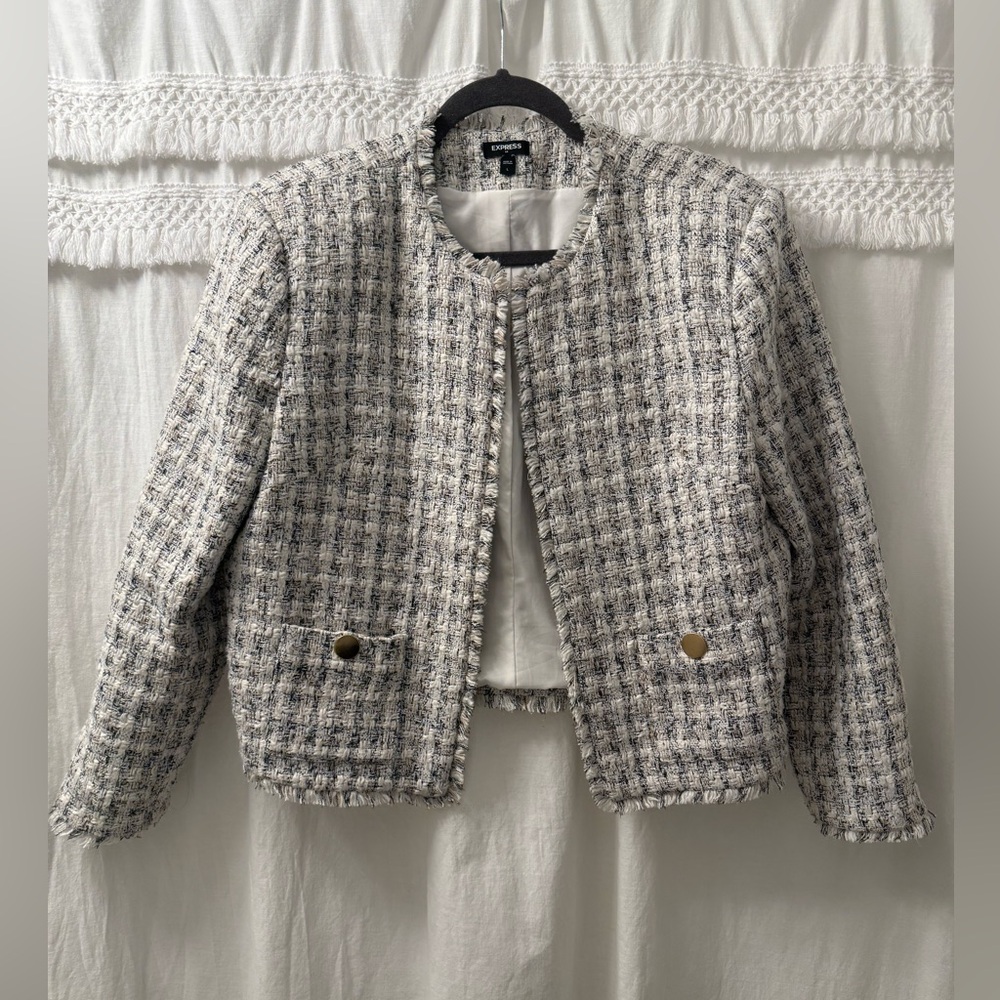 Express Tweed Jacket - Size L | Classic & Chic